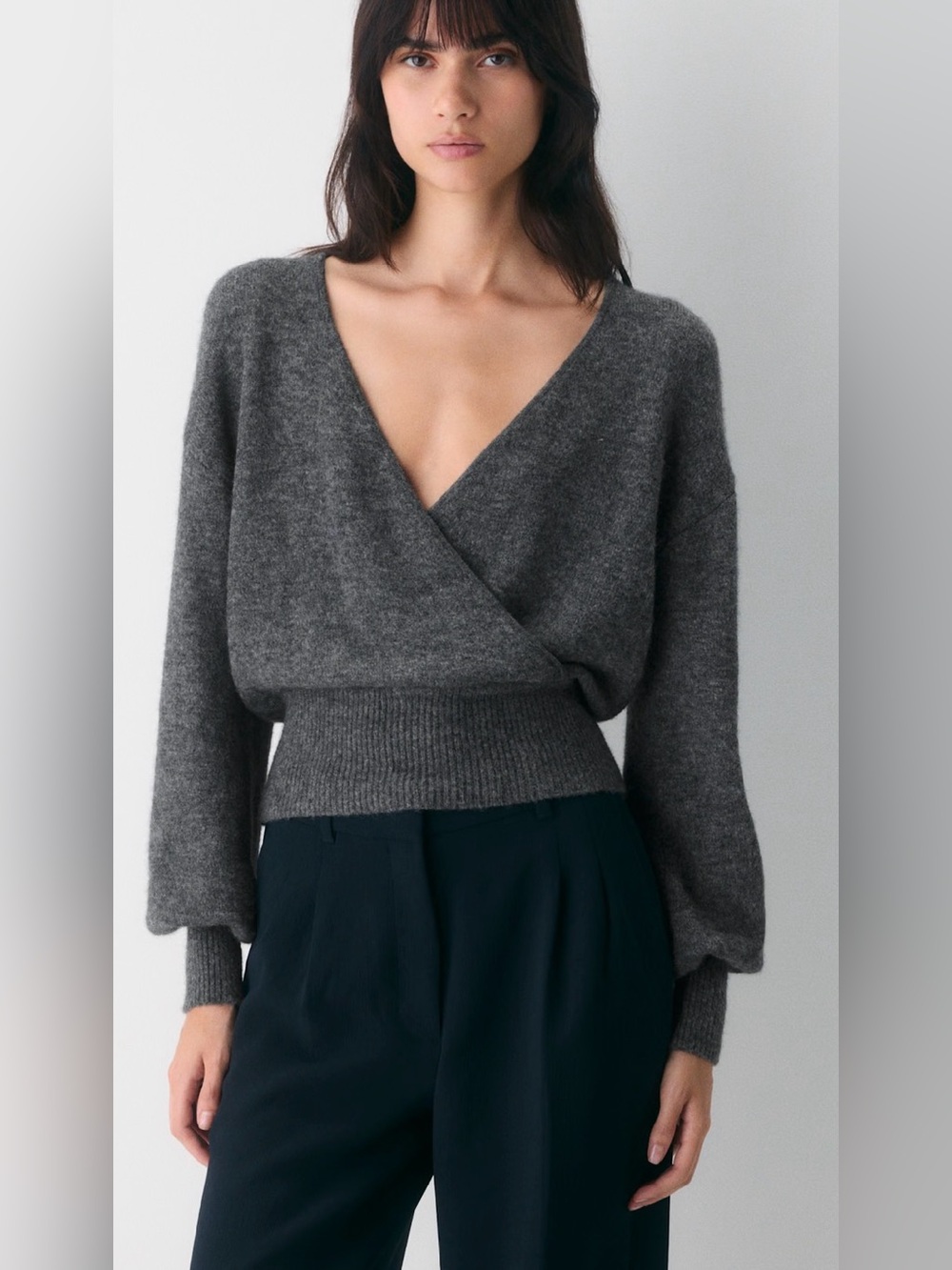 NWT Aritzia Wildred SoftSpoke Dear Wool Cashmere Blend Wrap Sweater Size Small